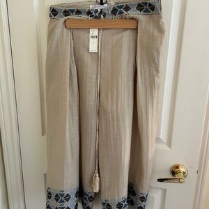 Tag on Anthropologie Embroidered cropped pants